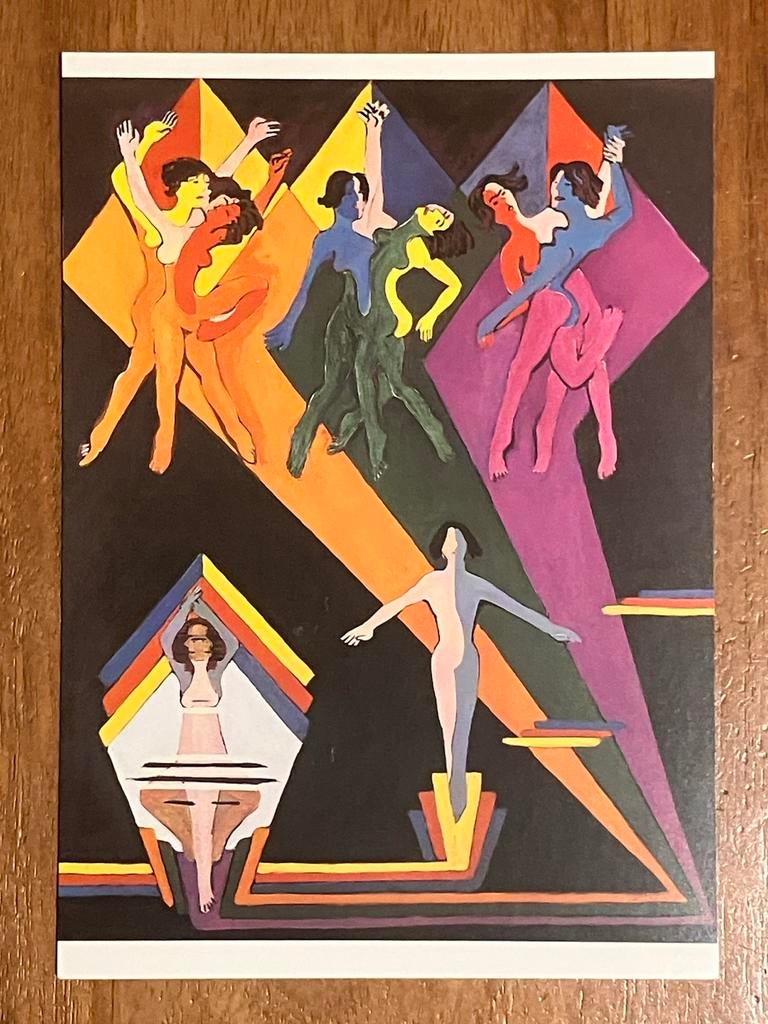 Ernst Ludwig Kirchner. Tanzende Mädchen in farbigen Strahlen, Verzamelen, Ansichtkaarten | Themakaarten, Ongelopen, 1980 tot heden