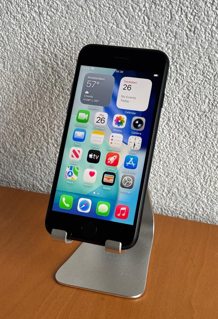 Apple iPhone SE (3) 2022 64GB | Garantie | Zeer nette staat, Zwart, Refurbished, Ophalen of Verzenden, 64 GB