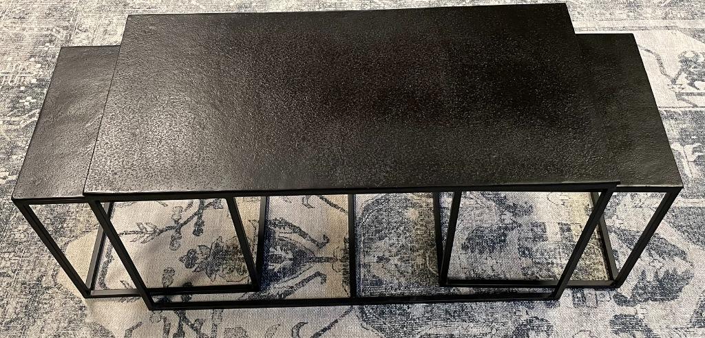 Salontafel 3-delig zwart/metaal Direct/leverbaar.E-1197, Ophalen, 50 tot 100 cm, Nieuw, 50 tot 100 cm