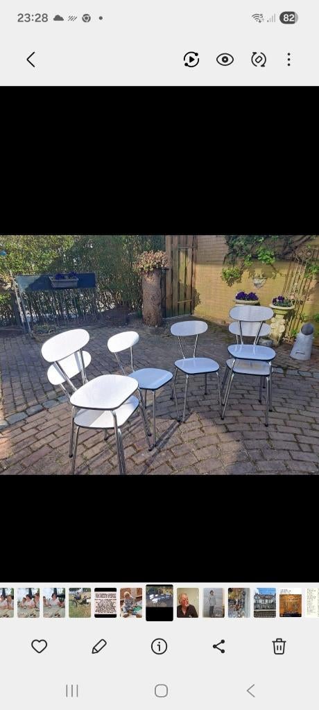 6 x Stoeltjes vintage jaren 60 stijl, Ophalen, Overige kleuren, Vintage, Zo goed als nieuw