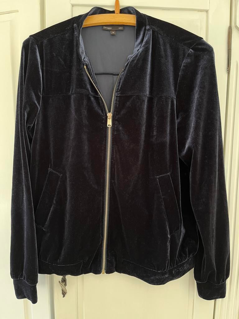 Blauw velours vest - Maat M, Ophalen of Verzenden, Maat 38/40 (M), Blauw