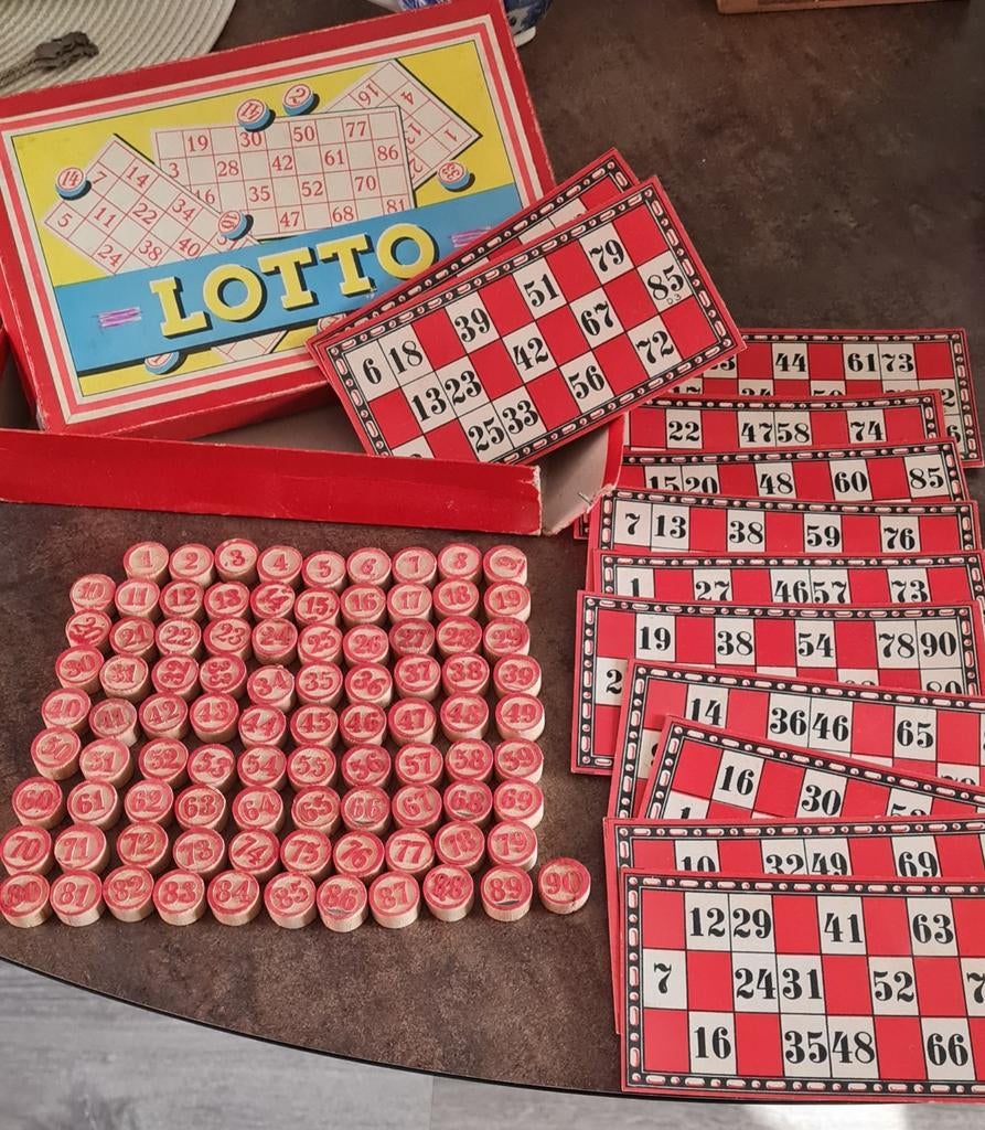 Oud Hollands Lotto spel - Compleet!, Gebruikt, Onbekend, Ophalen of Verzenden, Vijf spelers of meer