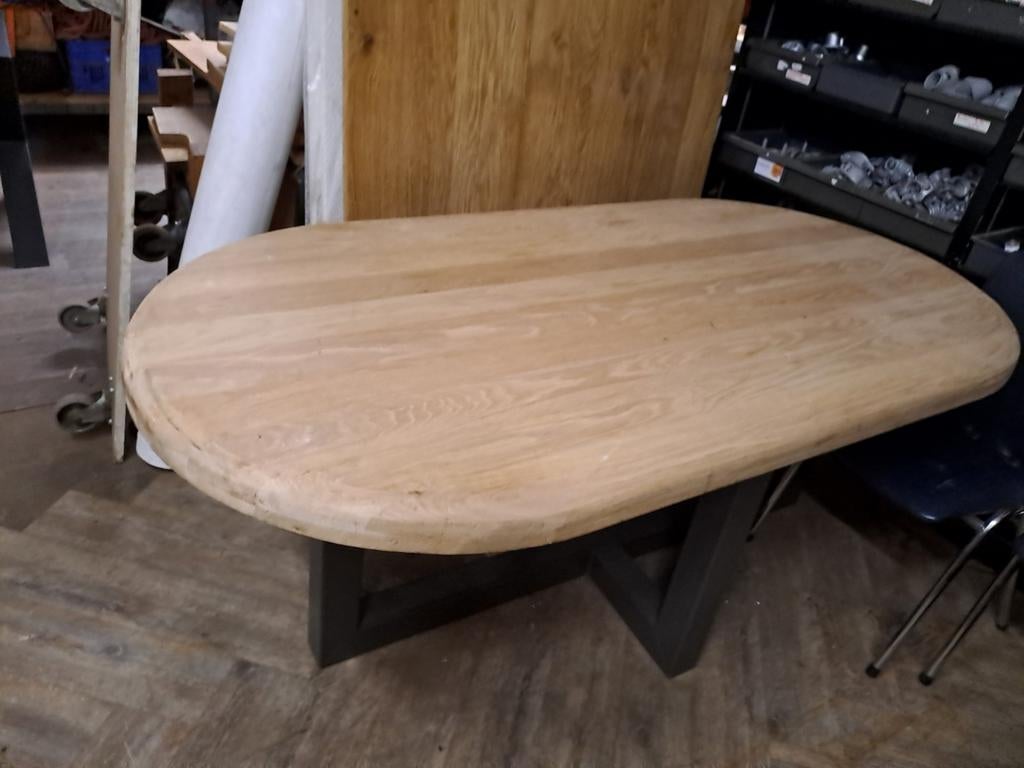 Eettafel massief eiken180x90 x6cm, Ophalen, 200 cm of meer, 50 tot 100 cm, Zo goed als nieuw