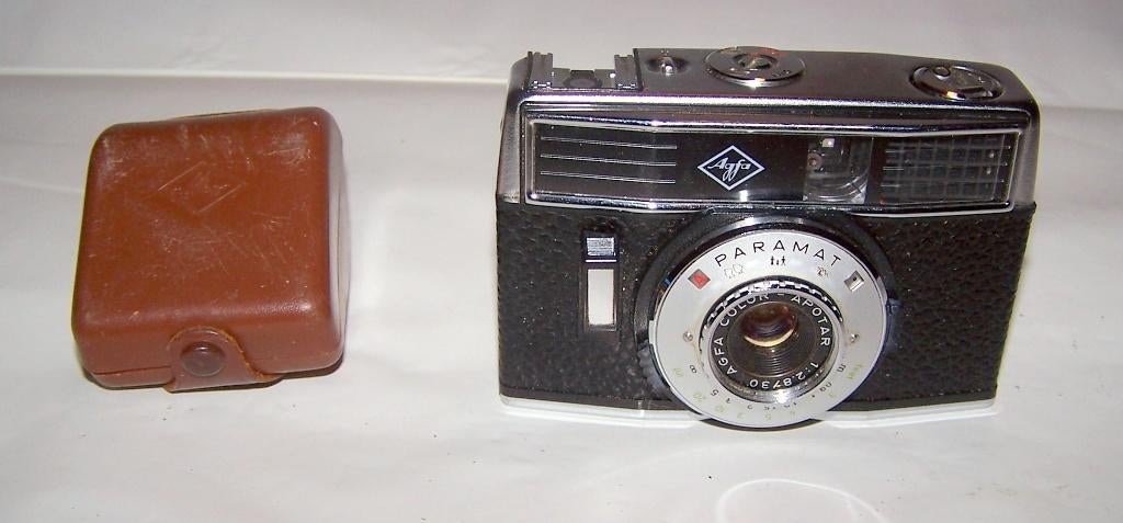 Mooie vintage Agfa Paramat half-frame camera+ lampjesflitser, Ophalen of Verzenden, Zo goed als nieuw, Compact, Overige Merken