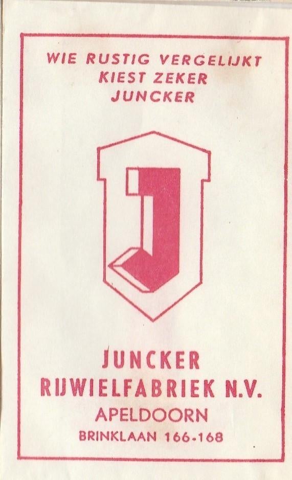 Juncker rijwielfabriek Brinklaan Apeldoorn, Verzamelen, Ophalen of Verzenden