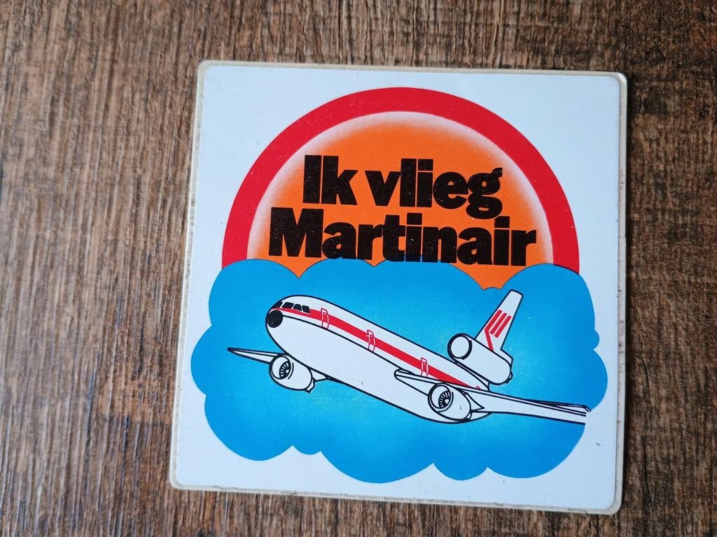 Oude sticker Martinair, Ophalen of Verzenden