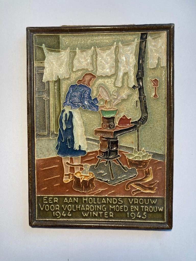 Cloisinne tegel Porceleyne Fles, Antiek en Kunst, Antiek | Wandborden en Tegels, Ophalen of Verzenden