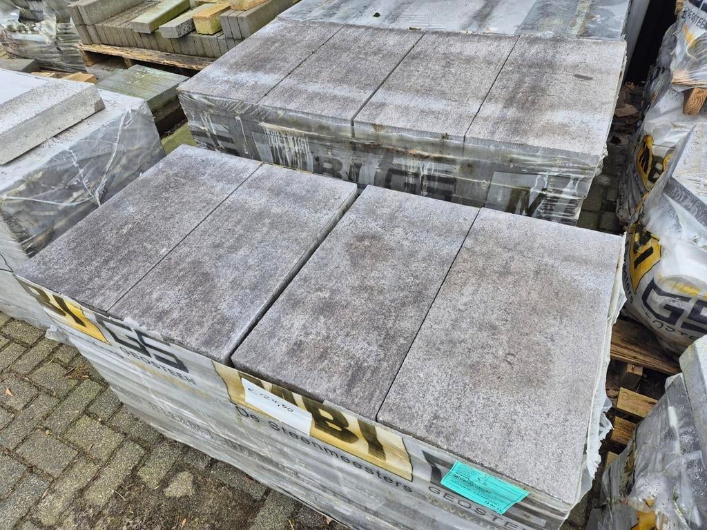 33m² grijs gemêleerd 60x30x6cm tuintegels terras s-partij, Tuin en Terras, Tegels en Klinkers, Nieuw, Ophalen of Verzenden, 10 m² of meer