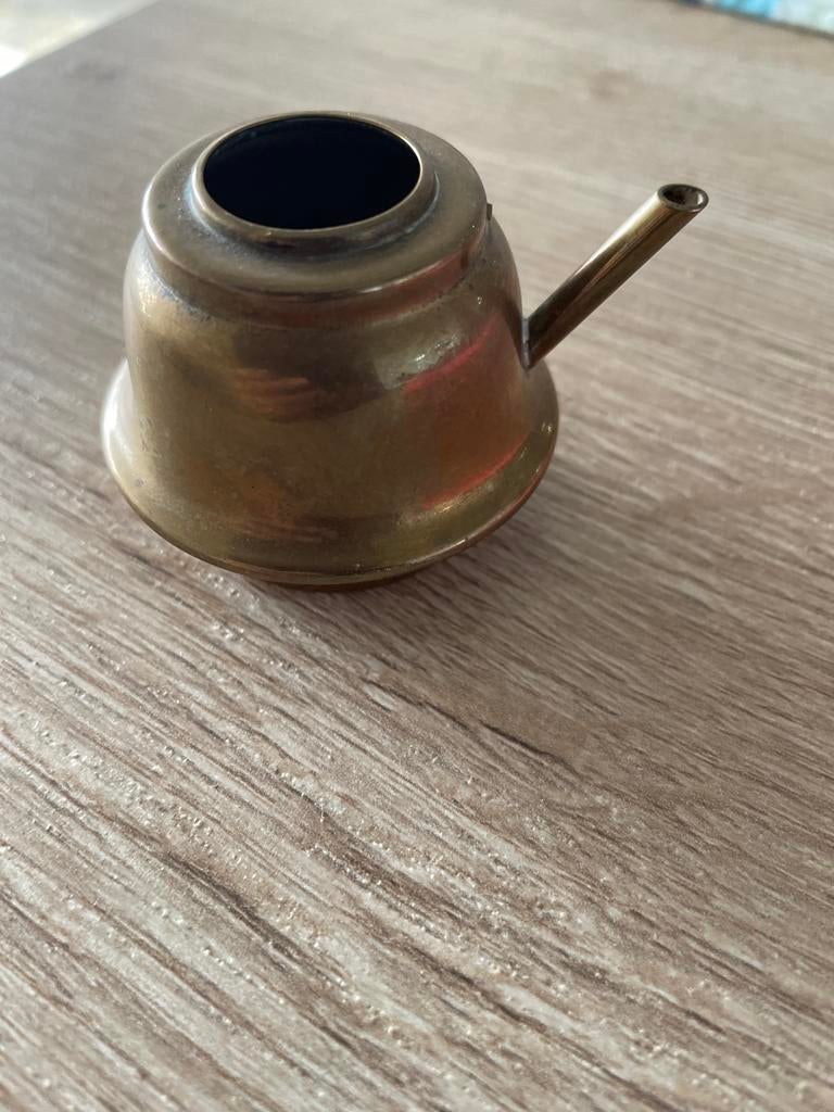 Oude miniatuur Koperen Oliekan, Antiek en Kunst, Ophalen of Verzenden, Koper