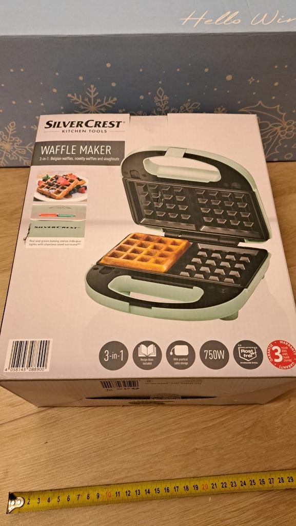 Silvercrest Waffle Maker 3-in-1 - Nieuw, Ophalen of Verzenden, Uitneembare platen, Nieuw