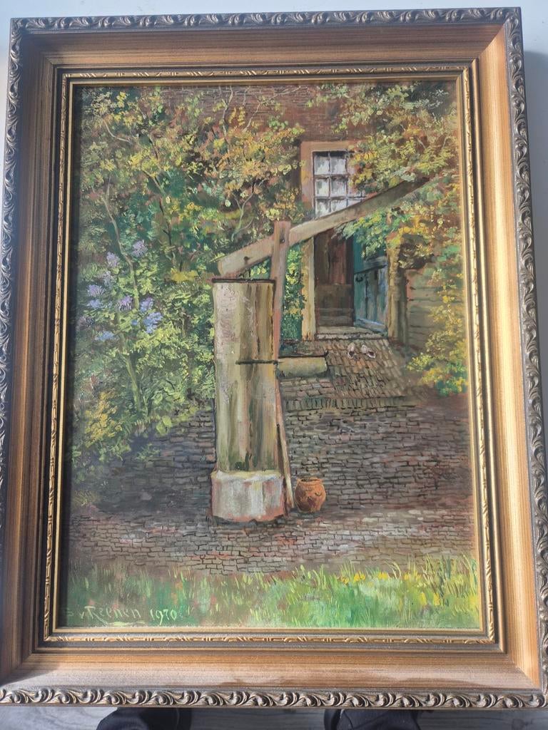 Schilderij van V. Reenen, 1970, Antiek en Kunst, Ophalen of Verzenden