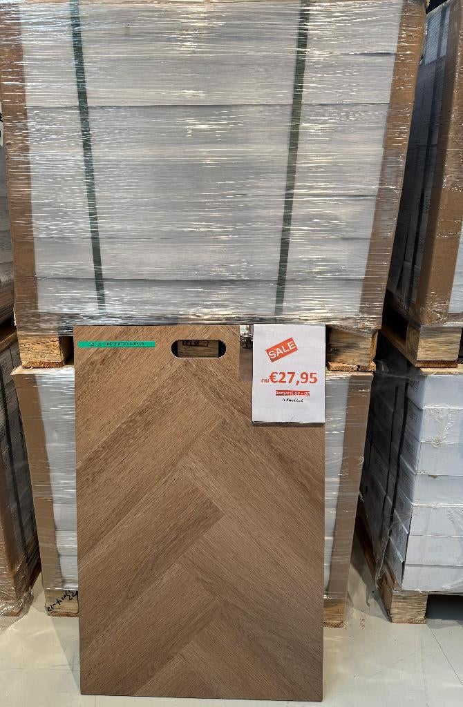 Direct ophalen | PVC Vloer klik visgraat pallets |Utrecht, Huis en Inrichting, Stoffering | Vloerbedekking, 75 m² of meer, PVC visgraat klik met geïntegreerde ondervloer