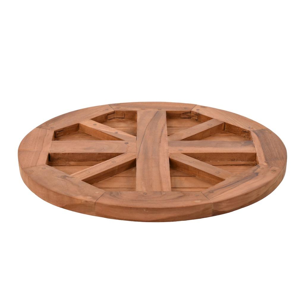 Teakhouten tafelblad rond 50 cm, Ophalen of Verzenden, Nieuw, Rond, Teakhout
