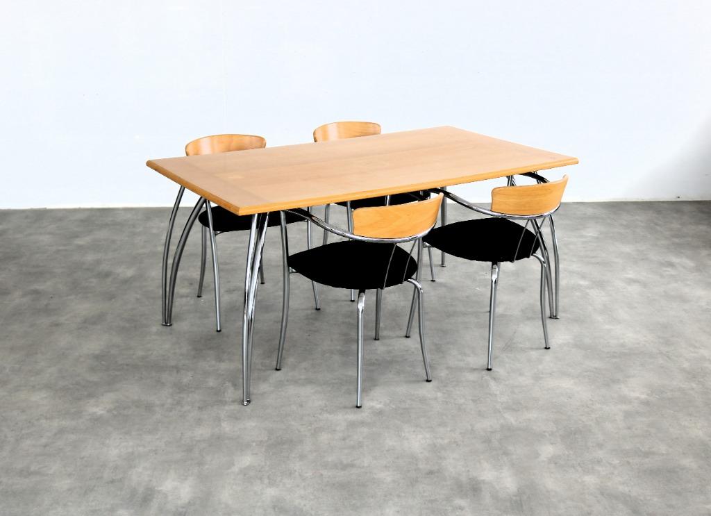 vintage tafel | eettafel | Effezeta | jaren 80, Huis en Inrichting, Gebruikt, Overige materialen, Timbeije@hotmail.com, Vijf personen of meer