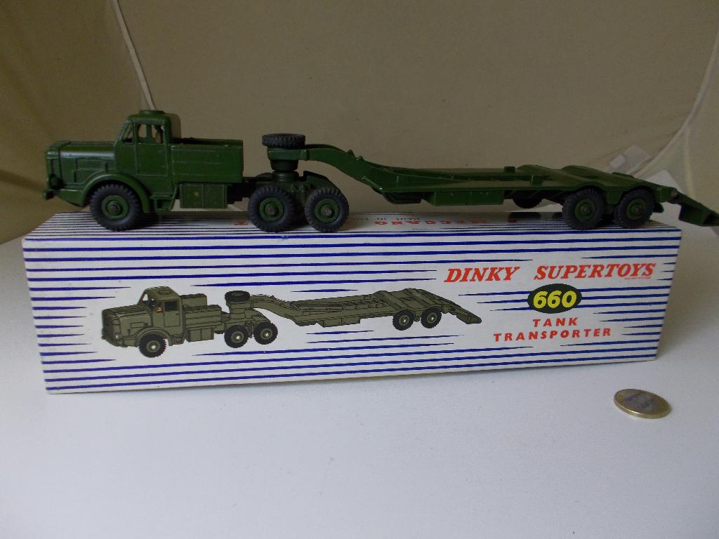1957 Dinky Supertoys 660 ANTAR TANK TRANSPORTER + DOOS! (E)