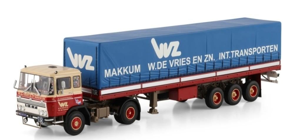 WSI DAF 2600 + KLASSIEKE TRAILER - W. DE VRIES, Hobby en Vrije tijd, Modelauto's | 1:50, Wsi, ., Nieuw, Ophalen of Verzenden