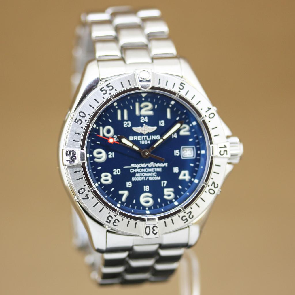 Breitling Superocean Automatic A17040, Sieraden, Tassen en Uiterlijk, Horloges | Heren, Staal, Gebruikt, Staal, Breitling