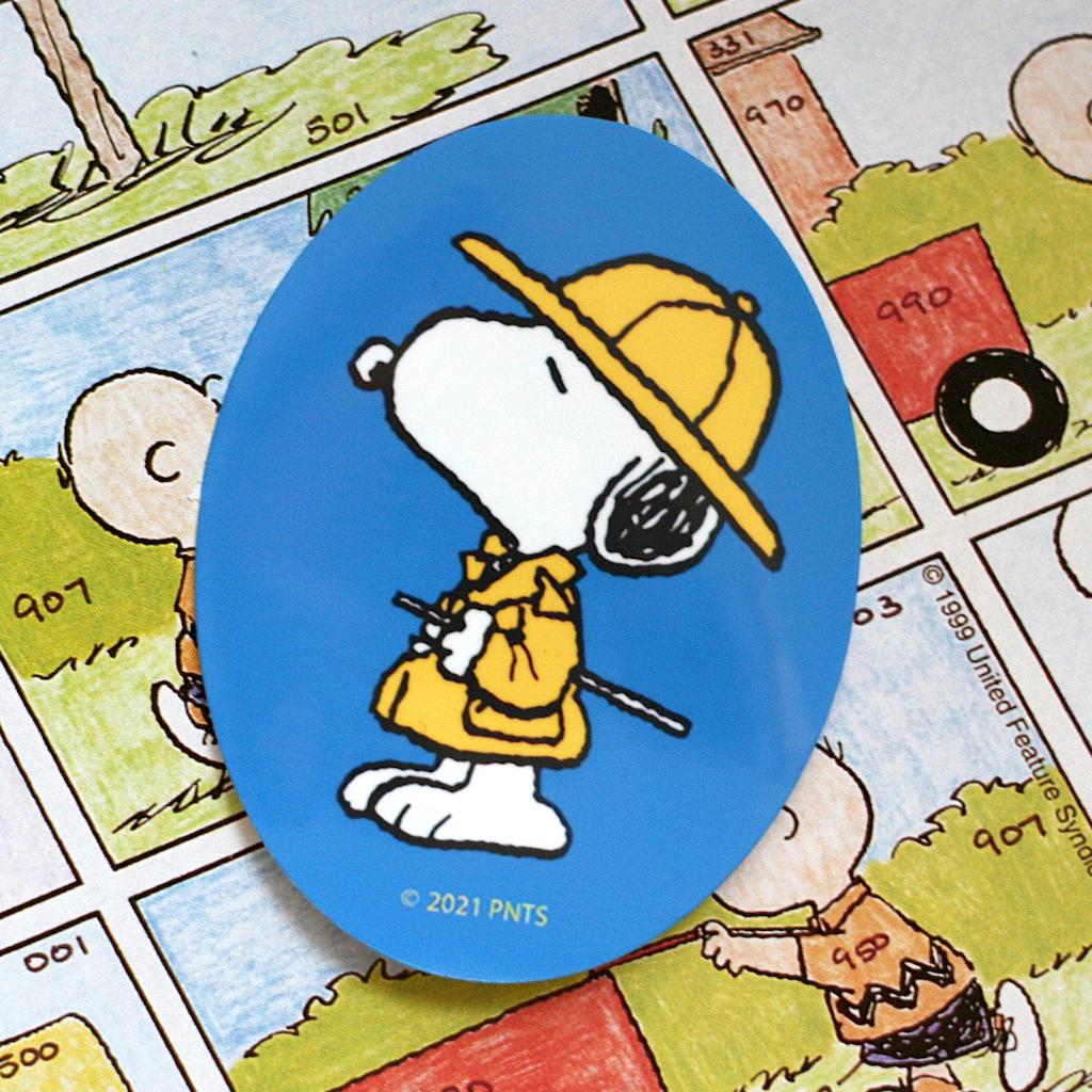 Snoopy van Peanuts strips regenjas Sticker, Verzenden, Snoopy, Nieuw, Plaatje, Poster of Sticker