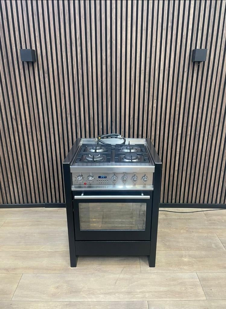 Luxe Rvs zwart Solitaire Fornuis 70 cm (Gratis bezorgen), Witgoed en Apparatuur, 5258sh, 60 cm of meer, Ophalen of Verzenden, Zo goed als nieuw