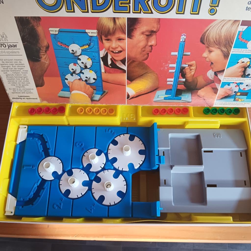 Onderuit, vintage spel, compleet, eerste uitgave, Hobby en Vrije tijd, Gezelschapsspellen | Overige, Zo goed als nieuw, Een of twee spelers