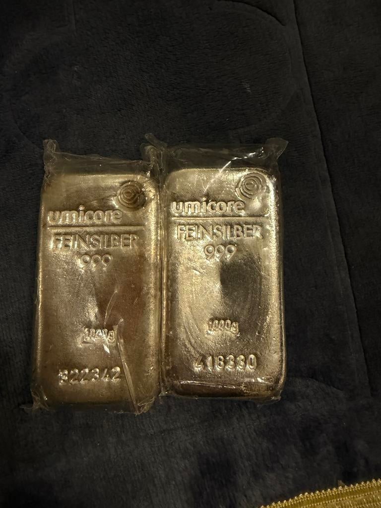 2x Umicore 1kg Zilverbaar / zilverbaren - Nieuw & Geseald, Postzegels en Munten, Edelmetalen en Baren, Ophalen of Verzenden, Zilver