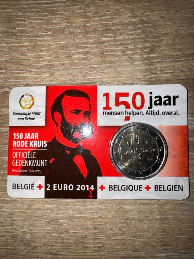 België 2 Euro 2014 - 150 Jaar Rode Kruis, Ophalen of Verzenden, Metaal, Losse munt