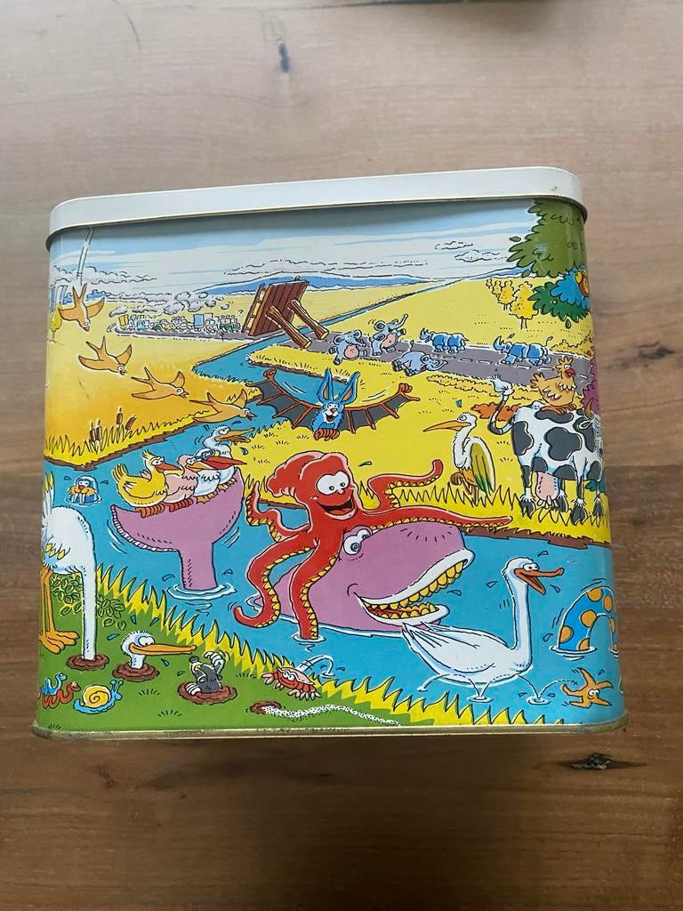 Leuk vintage blik met dieren, Verzamelen, Blikken, Ophalen of Verzenden, Gebruikt, Overige