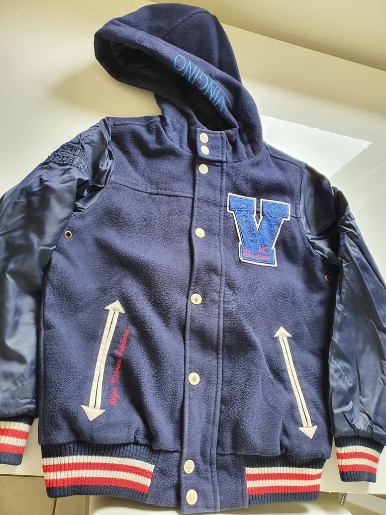 152 Vingino jas jongen blauw baseball jack, Ophalen of Verzenden, Zo goed als nieuw, Jongen, Jas