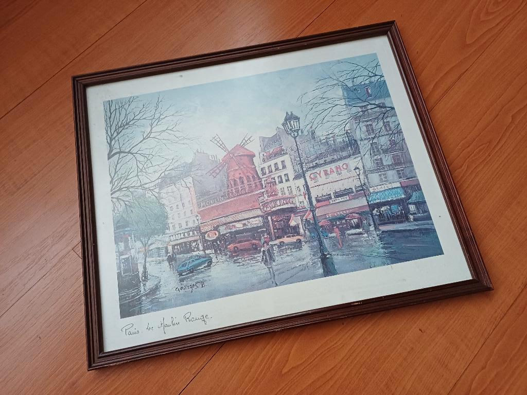 Georges B. Moulin Rouge Paris print met lijst, Ophalen of Verzenden