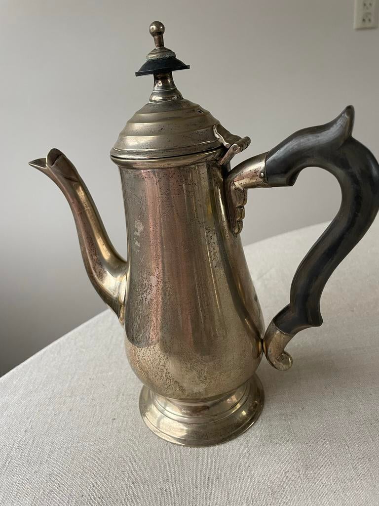 Verzilverde Koffiepot - Vintage, Antiek en Kunst, Antiek | Goud en Zilver, Ophalen of Verzenden, Zilver