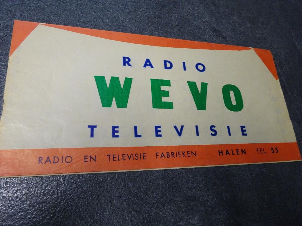 Reclamefolder Wevo radiofabriek in Halen,Belgie., Ophalen of Verzenden