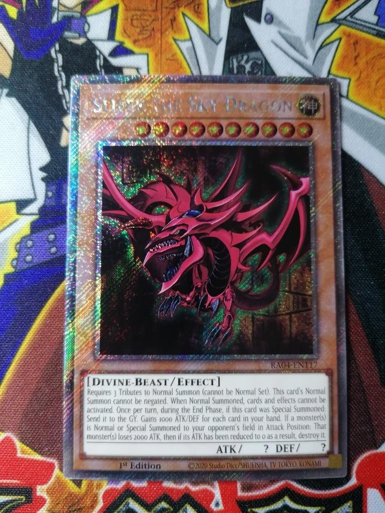 Slifer the Sky Dragon - Platinum Secret Rare RA04 - Yu-Gi-Oh, Ophalen of Verzenden, Zo goed als nieuw, Foil