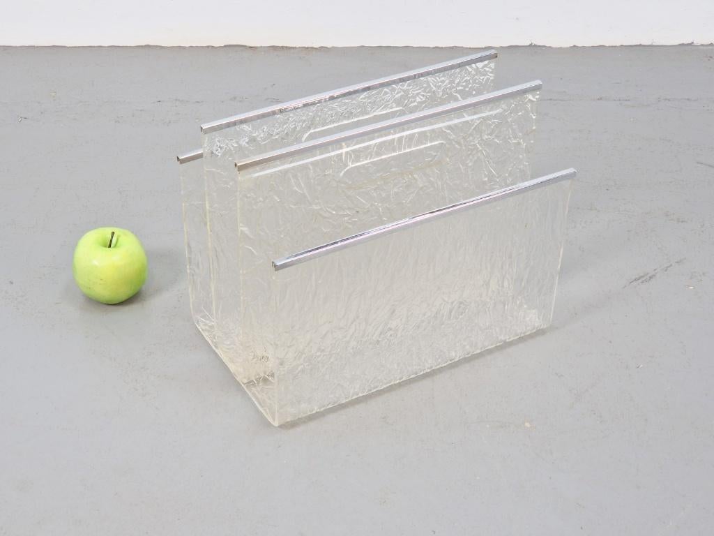 Vintage lectuurbak plexiglas chroom ‘60 regency eclectic, N, Ophalen of Verzenden, N, N