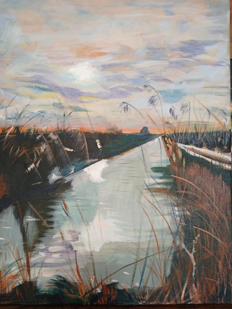 Griftkanaal, Antiek en Kunst, Kunst | Schilderijen | Klassiek, Ophalen of Verzenden