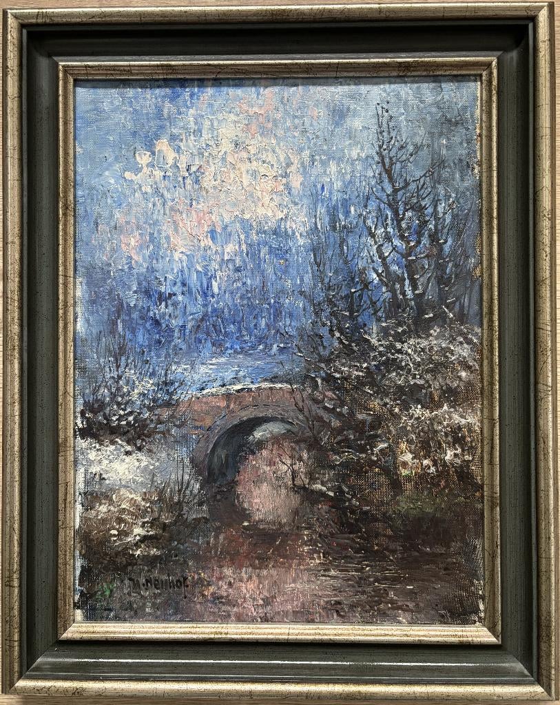 Waltère Neuhof (1904-1982) -Brug bij maanlicht, Ophalen of Verzenden