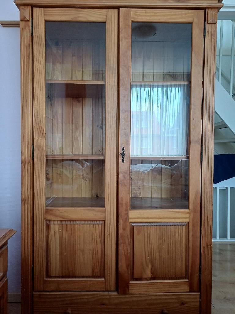 Te koop vitrinekast, Huis en Inrichting, Kasten | Vitrinekasten, Zo goed als nieuw, 150 tot 200 cm, 50 tot 100 cm, 25 tot 50 cm