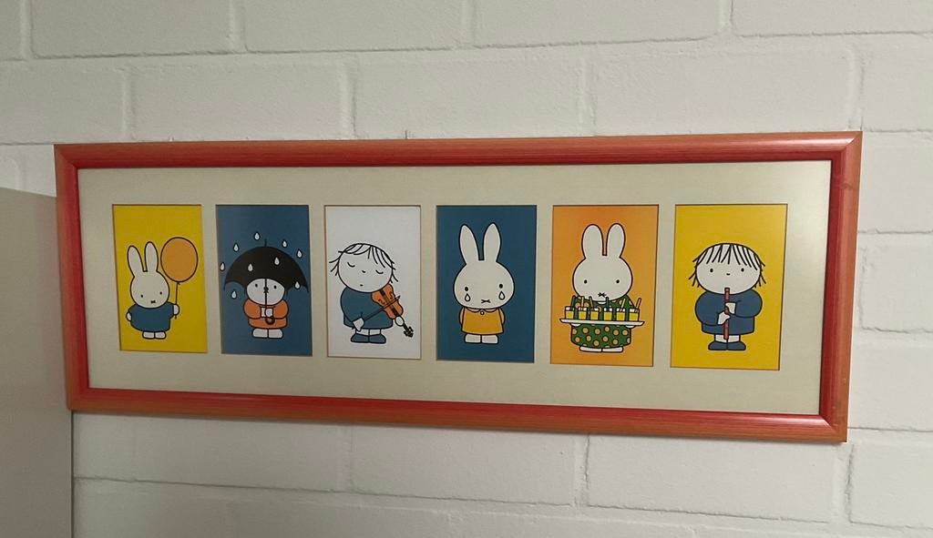 Kinderkamerlijst met Nijntjes hoofdkleur blauw, Ophalen of Verzenden, Zo goed als nieuw, Wanddecoratie