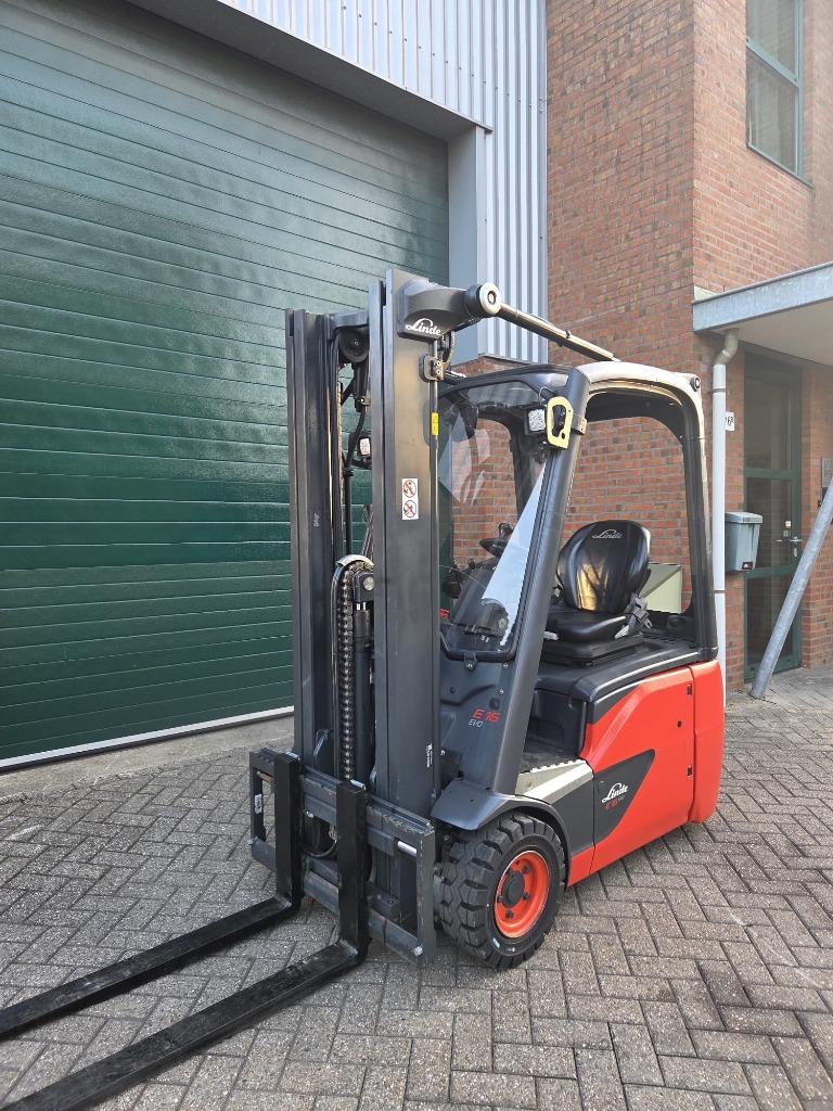 LINDE E16C-02 (386) 2017.! Triplex mast 4625mm met sideshift, Linde, Heftruck, Ophalen of Verzenden, 1000 tot 2000 kg