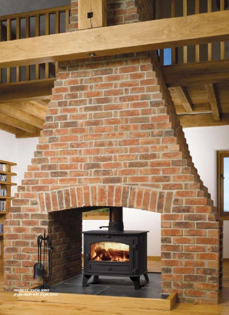 Hunter Herald 8 Double sided 8 -18 kW  houtkachel, Huis en Inrichting, Kachels, Ophalen, Vrijstaand, Hout, Nieuw