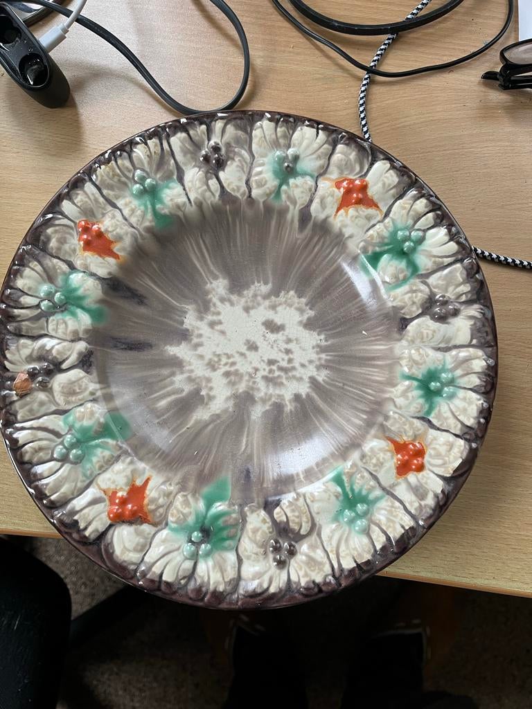 Antieke Fruitschaal met Bloemenmotief, Antiek en Kunst, Ophalen of Verzenden