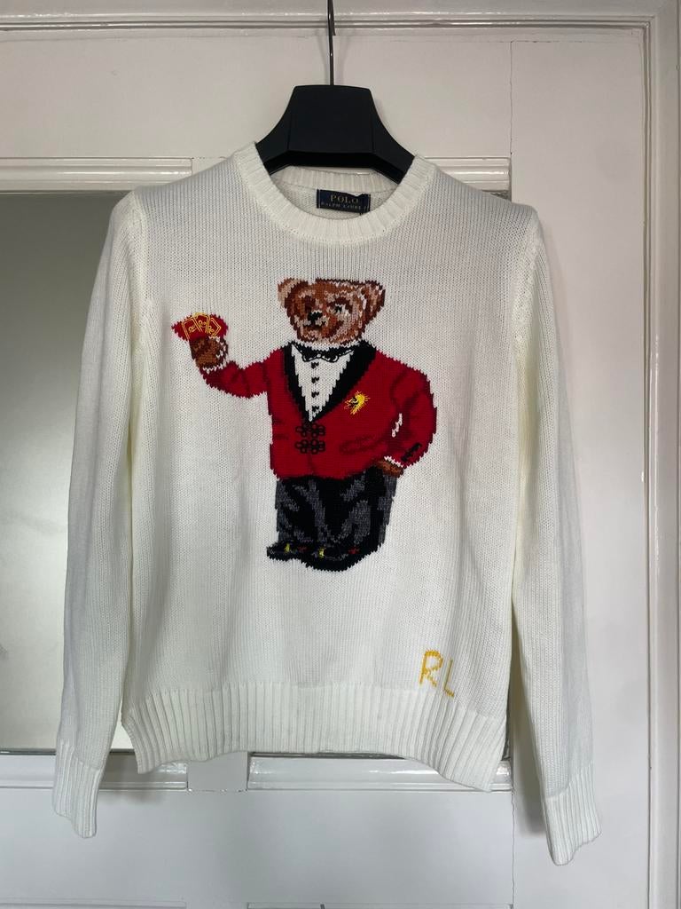 Ralph lauren bear sweater S, Ophalen of Verzenden, Zo goed als nieuw, Maat 36 (S), Wit