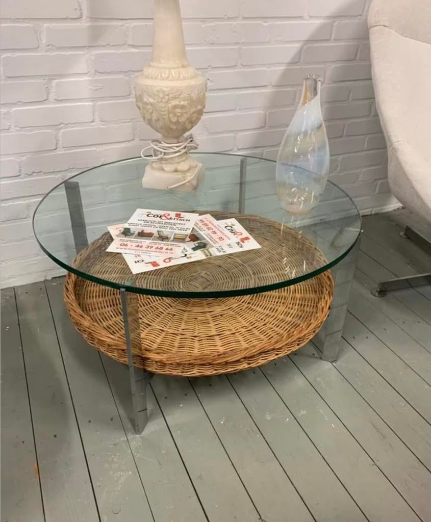 Tafel vintage Milo Baughman Thayer Coggin salontafel jaren, Ophalen of Verzenden