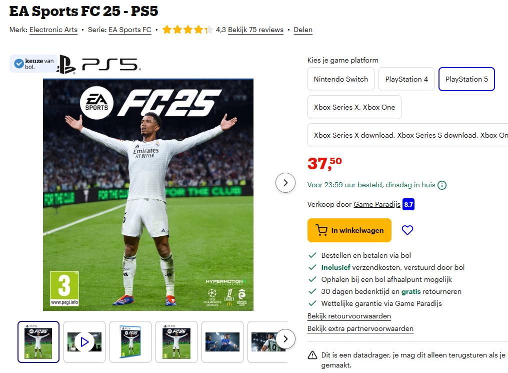 Fifa 25 PS5 Playstation  (goede staat), Spelcomputers en Games, Games | Sony PlayStation 5, Ophalen of Verzenden, Zo goed als nieuw