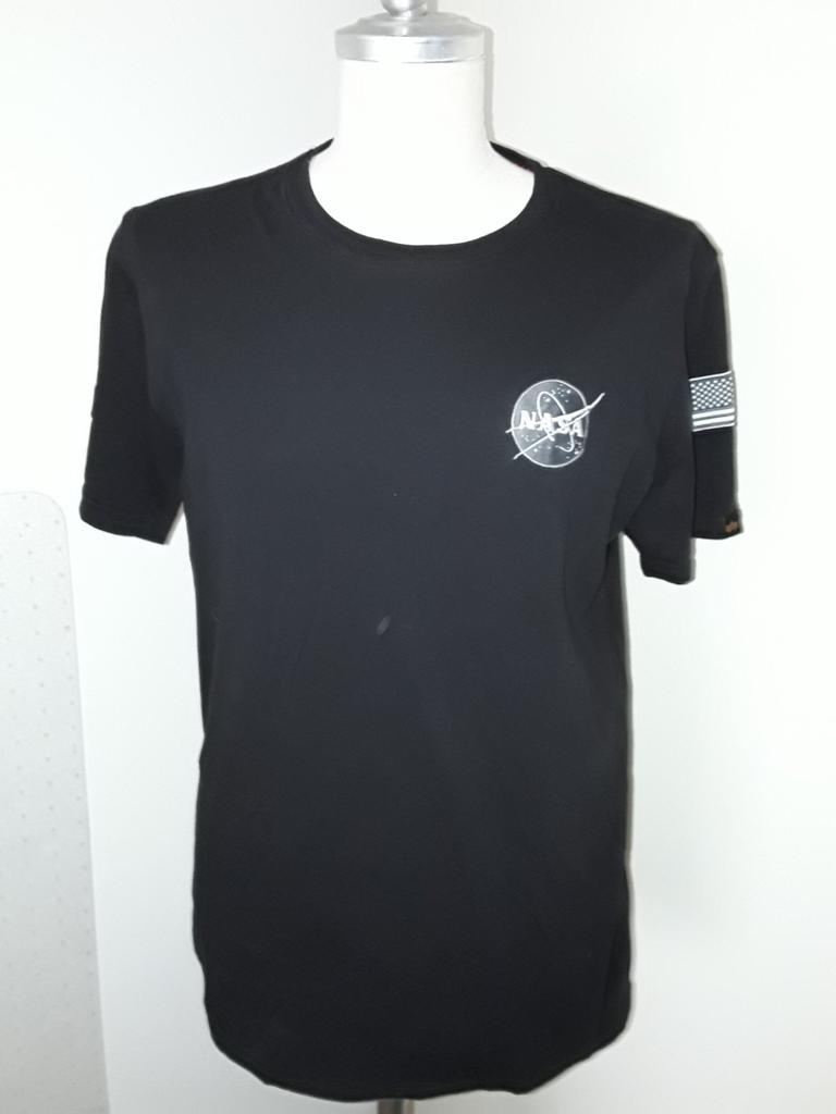 Zwart Alpha Industies "NASA" t-shirt mt XL, Kleding | Heren, Alpha industries, Zwart, Maat 56/58 (XL), Ophalen of Verzenden