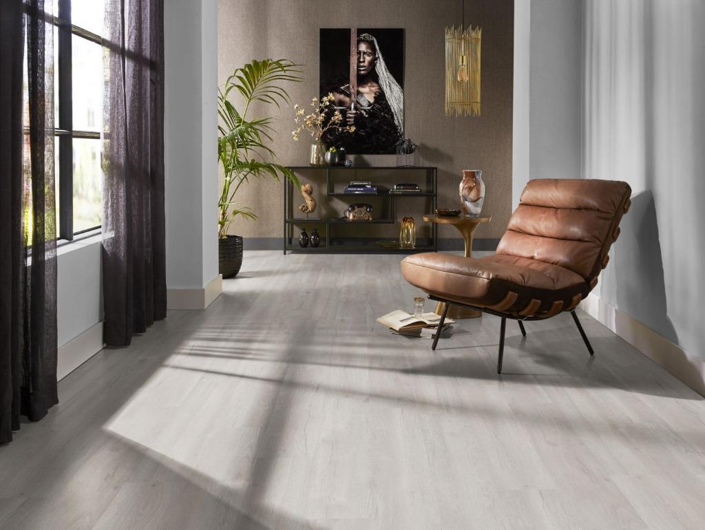 Goedkoop Laminaat Authentica blanchi Zwaar woon gebruik, 75 m² of meer, Nieuw, Ophalen of Verzenden, Grijs