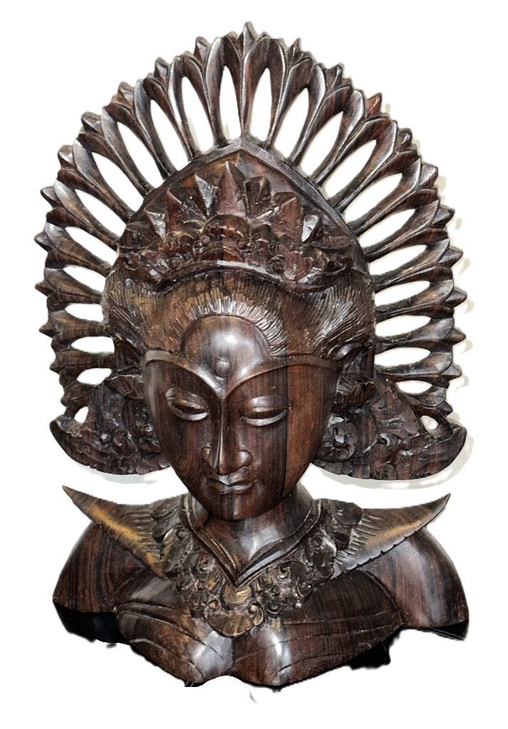 Balinees Coromandel Houtsnijwerk - Buste Danseres, Ophalen, Buste, Handgemaakt, 20 - 50 cm