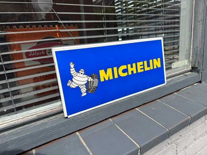 Vintage Michelin Reclamebord - Bibendum, Verzamelen, Merken en Reclamevoorwerpen, Reclamebord, Gebruikt, ., Ophalen of Verzenden
