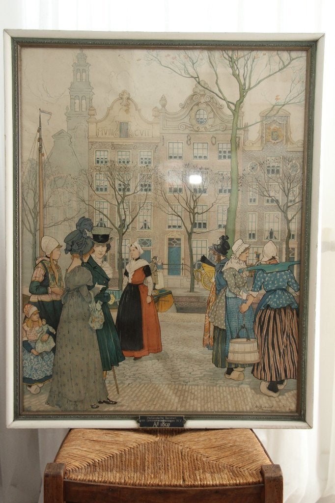Oude litho/voorstelling uit Amsterdam/Hollandse Societeit, Ophalen of Verzenden