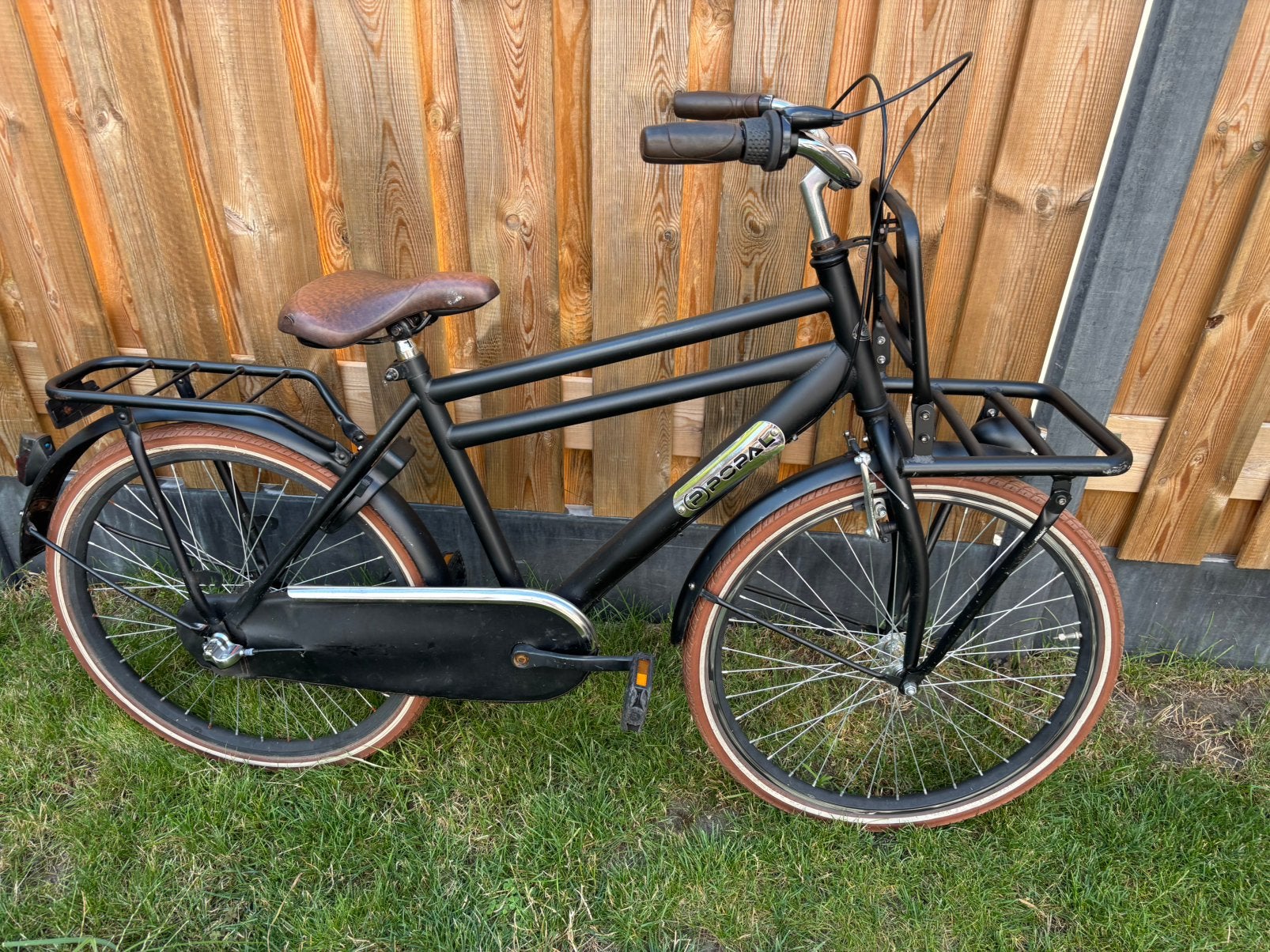 24” Popal daily dutch jongens cargo fiets zwart, Fietsen en Brommers, Ophalen, Velgrem, Versnellingen, Gebruikt