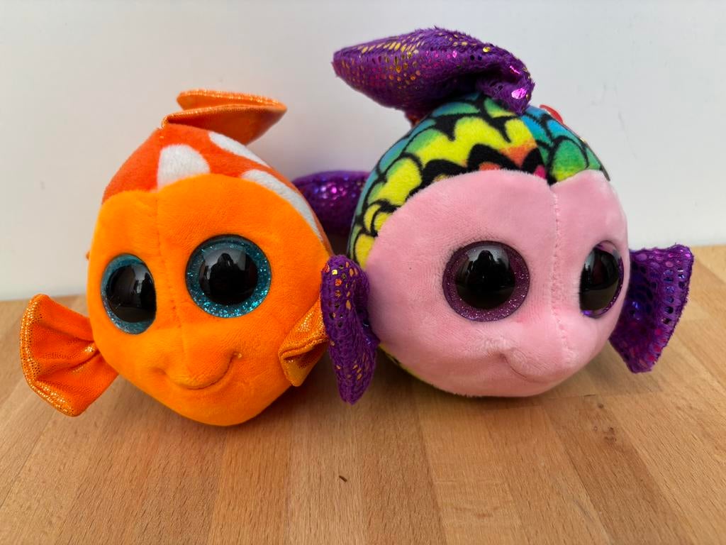 Ty knuffel vissen, Overige typen, Ophalen of Verzenden, Zo goed als nieuw, Klein (minder dan 20 cm)